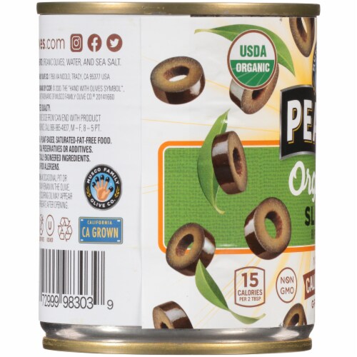Pearls Organic Sliced Ripe Black Olives Perspective: left