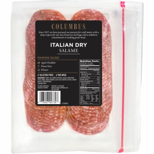 Columbus® Sliced Italian Dry Salame Perspective: left