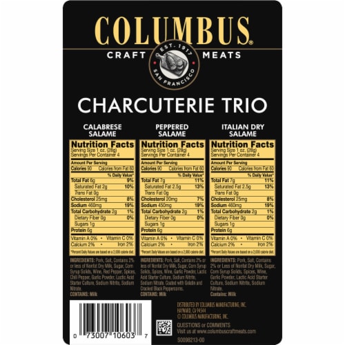 Columbus® Sliced Salame Charcuterie Trio Perspective: left