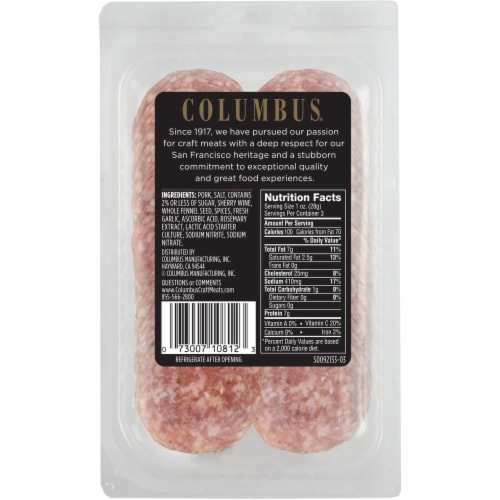 Columbus® Sliced Finocchiona Salame Perspective: left