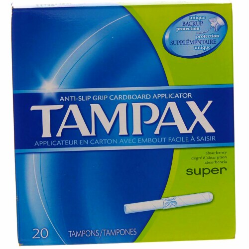 Tampax Cardboard Super Unscented Tampons Perspective: left