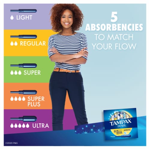 Tampax Pearl Regular Absorbency Scented Tampons Perspective: left