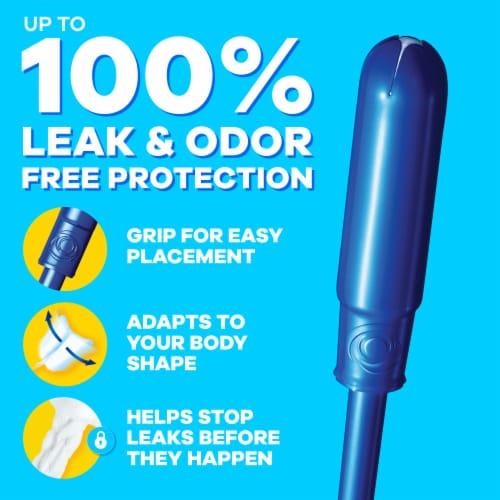 Tampax Pearl Regular/Super/Super Plus Absorbency with LeakGuard Braid Unscented Tampons Trio Pack Perspective: left