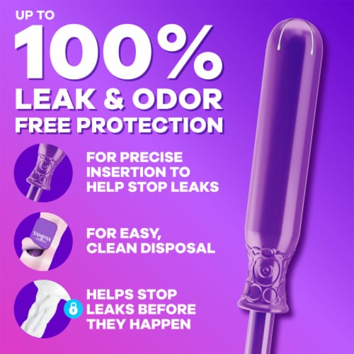 Tampax Radiant Super Absorbency with LeakGuard Braid Unscented Tampons Perspective: left