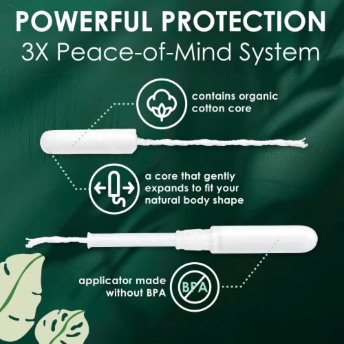 L. Organic Cotton Regular Tampons Perspective: left