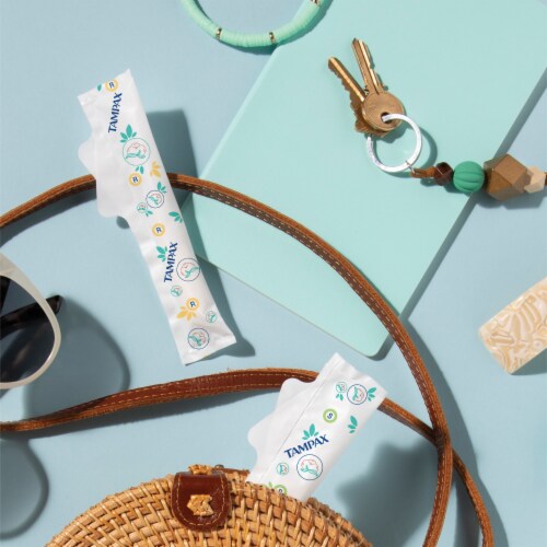 Tampax Pure Cotton 100% Organic Cotton Core Tampons Regular Absorbency Unscented Perspective: left