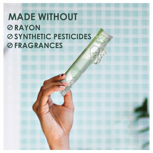 L. 100% Organic Cotton Core Light Tampons Perspective: left