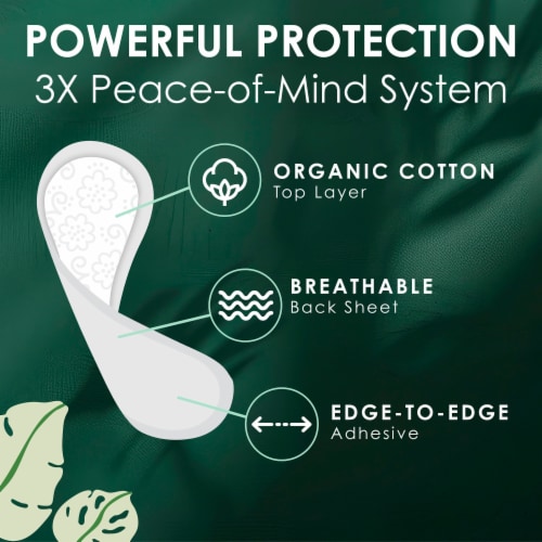 L. Organic Cotton Top Layer Ultra Thin Liners Regular Absorbency Perspective: left