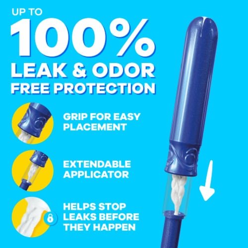 Tampax Compact Pearl Tampons LeakGuard Protection Duo Pack Regular/Super Absorbency Perspective: left