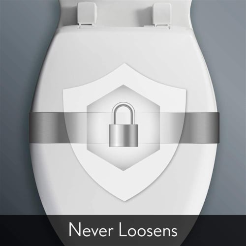 Mayfair Slow Close Elongated Plastic Toilet Seat - White Perspective: left