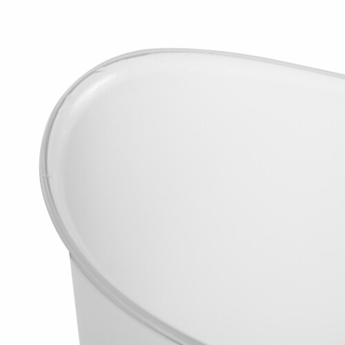 Sterilite 3-Gallon Plastic Oval Waste Basket - White Perspective: left