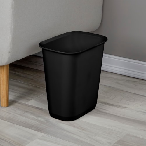 Sterilite 3 Gallon Rectangular Wastebasket - Black Perspective: left