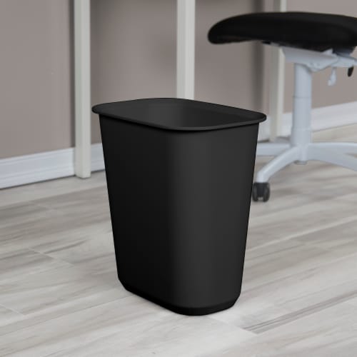 Sterilite Rectangular Wastebasket- Black Perspective: left