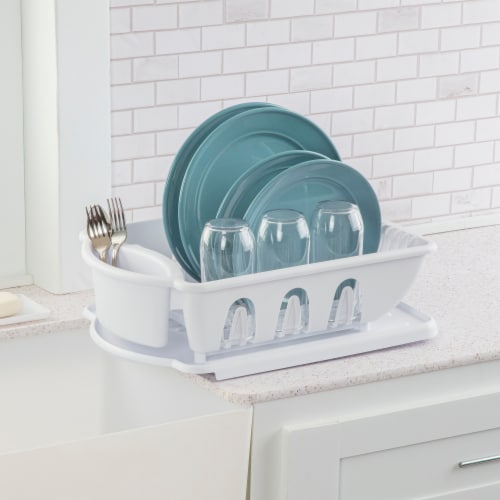 Sterilite Plastic Sink Drying Rack Set - White Perspective: left