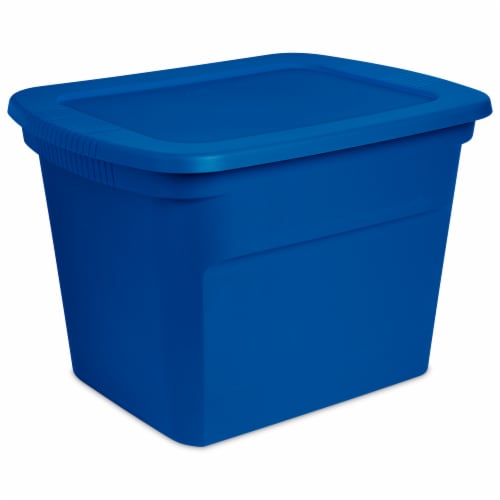 Sterilite Classic Lidded Stackable 18 Gal Storage Tote Container, Blue, 16  Pack, 16 pc - Ralphs