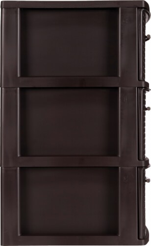 Sterilite 3 Drawer Wide Weave Storage Tower - Espresso Perspective: left