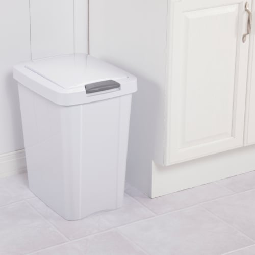 Sterilite Touch Top Trash Can - White Perspective: left