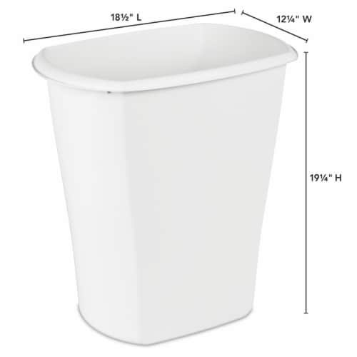 Sterilite Rectangular Trash Can - White Perspective: left