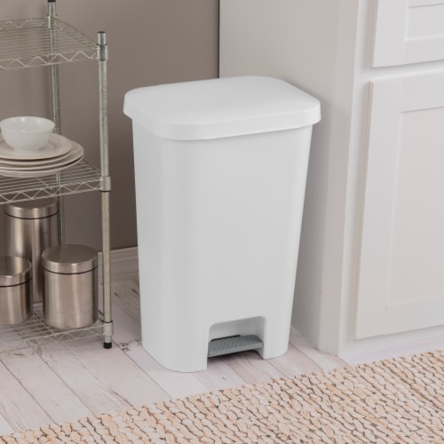 Sterilite Step-On Trash Can - White Perspective: left