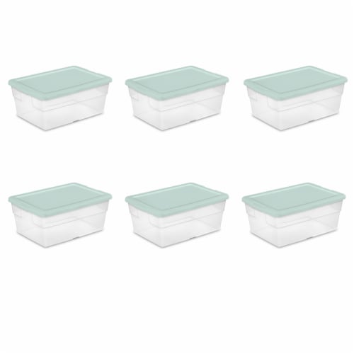 Sterilite Storage Bin - Mindful Mint Perspective: left