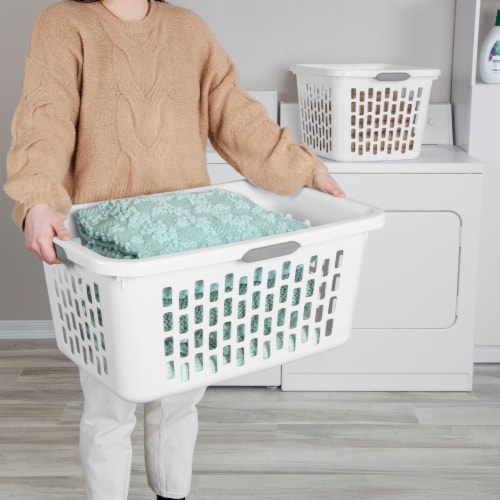 Sterilite Corporation 12028006 2 Bushel Laundry Basket - White Perspective: left