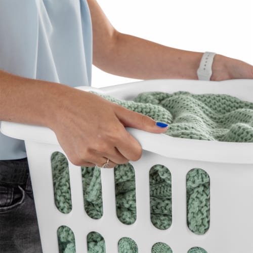 Sterlite Rectangular Bushel Laundry Basket - White Perspective: left