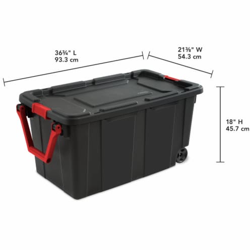 Sterilite 40 Gallon Wheeled Industrial Tote - Black Perspective: left