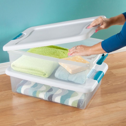 Sterilite 32-Quart Latching Storage Tote - White Perspective: left