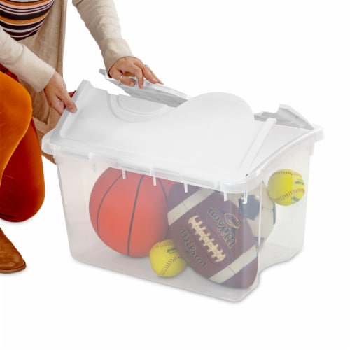 Sterilite Storage Box with Hinged Lid - Clear Perspective: left