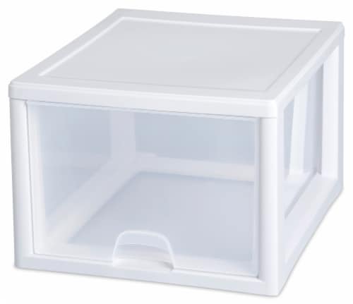 Sterilite Plastic Stackable Small 3 Drawer Storage System, White Frame, 3  Pack, 3 pack - Fry's Food Stores