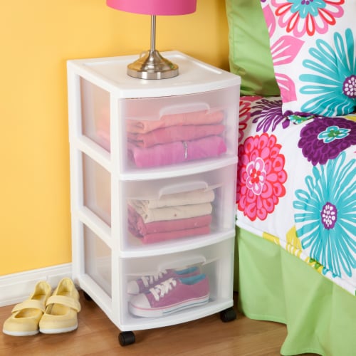 Sterilite 3 Drawer Storage Cart with Clear Drawers and Black Frame (8  Pack), 1 Piece - Fred Meyer