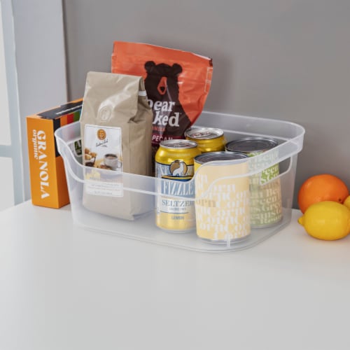 Sterilite® Medium Platic Open Bin - Clear Perspective: left