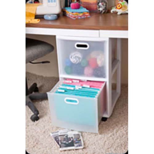 2-Pack Sterilite 36208002 Ultra 2 Drawer Plastic Rolling Storage Container Perspective: left