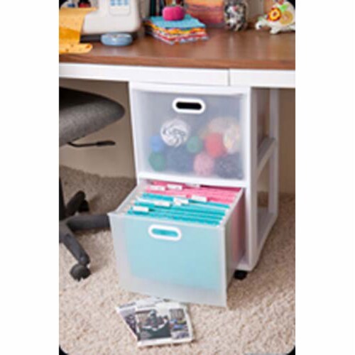 2-Pack Sterilite 36208002 Ultra 2 Drawer Plastic Rolling Storage Container Perspective: left