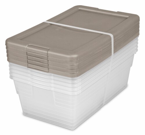 Sterilite 6 Quart Storage Boxes - Hazelwood/Clear Perspective: left