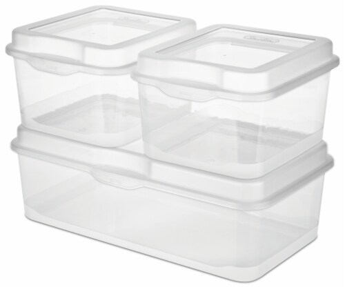 Sterilite Clear Plastic Flip Top Latching Storage Box Container w