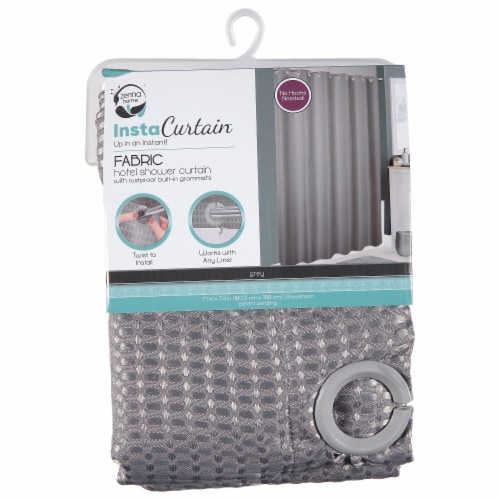 Maytex Mills InstaCurtain Stevenson Shower Curtain - Gray Perspective: left