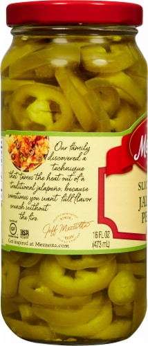 Mezzetta™ Deli Sliced Tamed™ Jalapeno Peppers Perspective: left