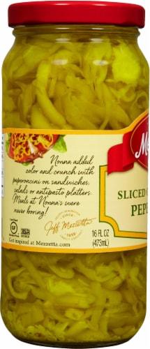 Mezzetta Sliced Golden Medium Heat Greek Peperoncini Perspective: left