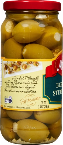 Mezzetta Blue Cheese Stuffed Olives Perspective: left