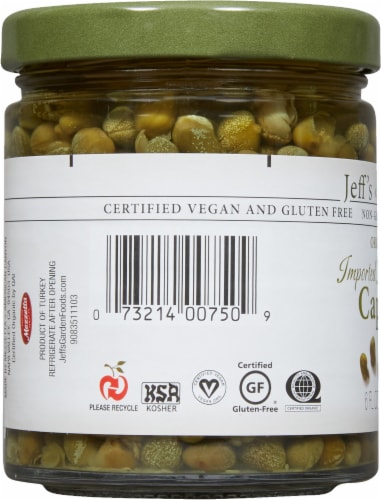 Jeff's Garden™ Organic Imported Non-Pareil Capers Perspective: left