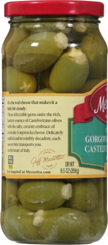 Mezzetta® Italian Gorgonzola Stuffed Castelvetrano Style Olives Perspective: left