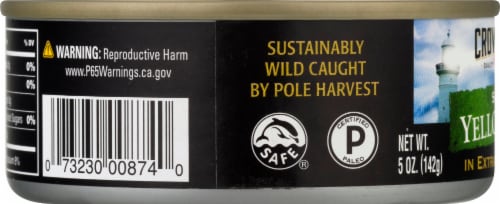 Crown Prince Natural Solid Light Yellowfin Tuna in Extra Virgin Olive Oil Perspective: left
