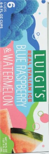 Luigi's Blue Raspberry and Watermelon Italian Ice Perspective: left