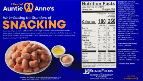 Auntie Anne's® Cinnamon Sugar Pretzel Nuggets Frozen 9.7 oz Perspective: left