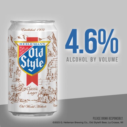 Old Style Beer American Lager Perspective: left