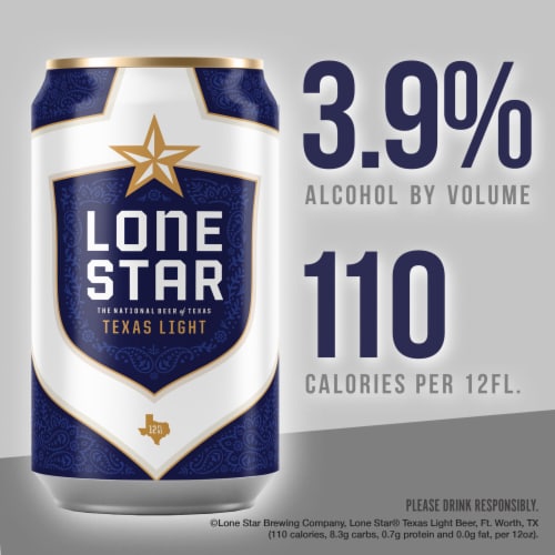 Lone Star Light Texas Lager Beer Perspective: left