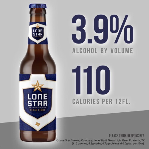 Lone Star Light Texas Lager Beer Perspective: left