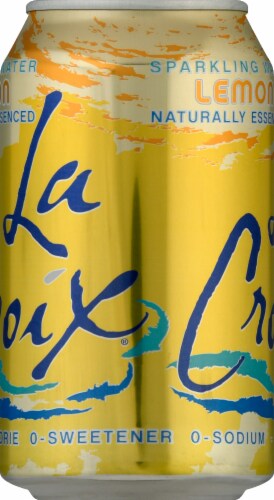 LaCroix® Lemon Flavored Sparkling Water Can Perspective: left