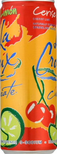 LaCroix® Cerise Limon Flavored Sparkling Water Cans Perspective: left